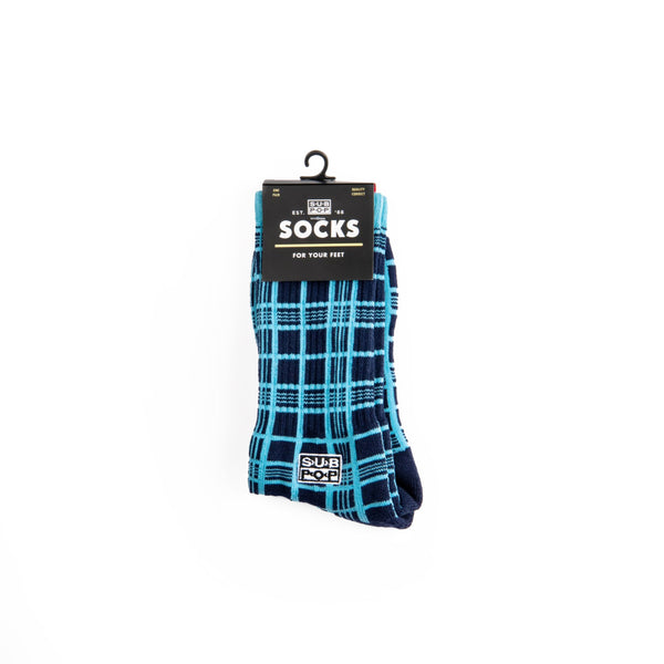 Black w/Blue Flannel Sock