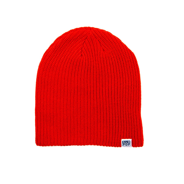 Wide Cable Knit Hat Red