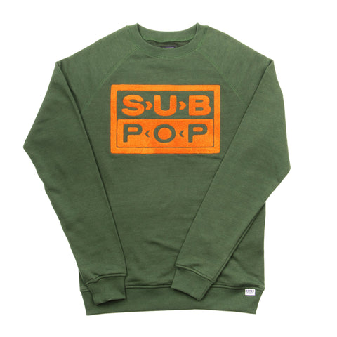 Sub Fuzz Sweatshirt Olive w/Orange
